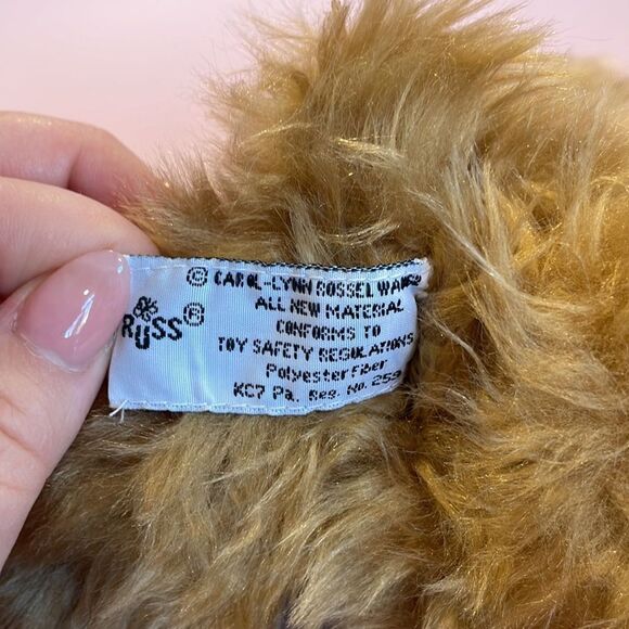 Vintage Russ Plush Bear Gregory Burgundy Bow Item #727 Seated 7 1/2" Excellent… - Picture 7 of 7